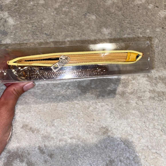 Yellow Wristlet With Rhinestone Bangle - Picture 2 of 3